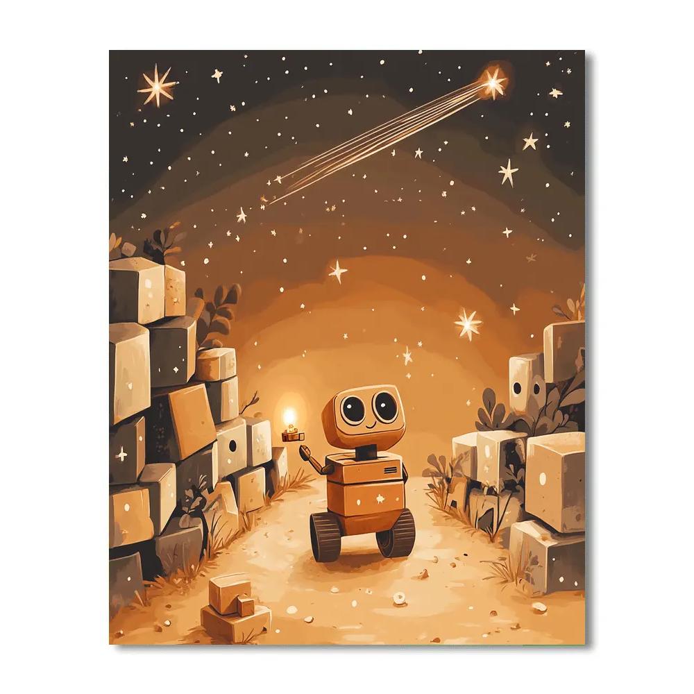 WALL E Starry Junkyard Treasure Hunt DIY paint by numbers