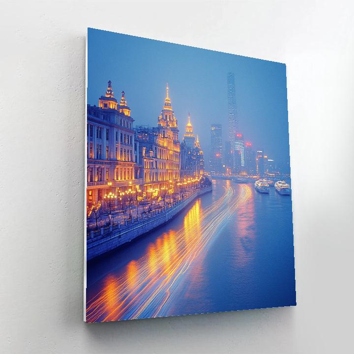 The Bund Night Skyline Across The Huangpu Shanghai China Paint by numbers kits