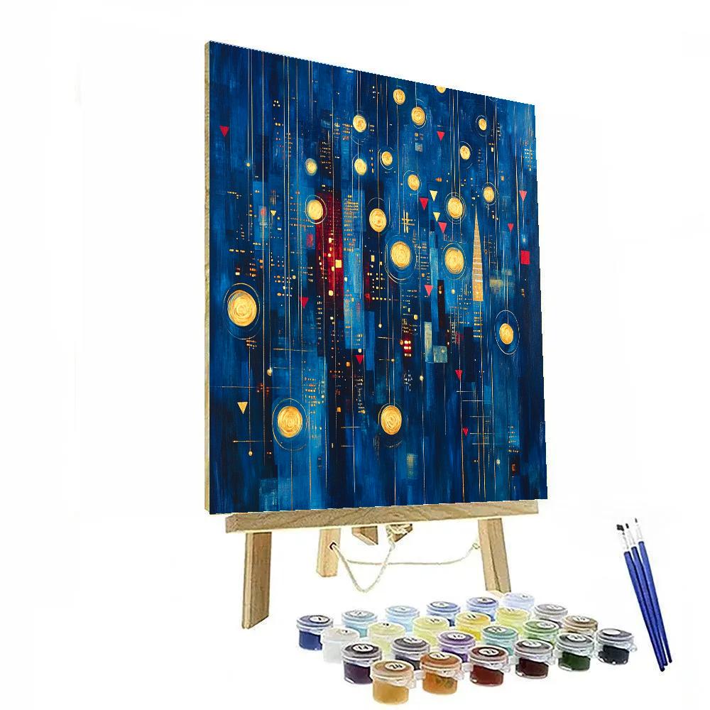 Wassily Kandinsky Inspired Abstract Citylights Symphony Numbered painting kits