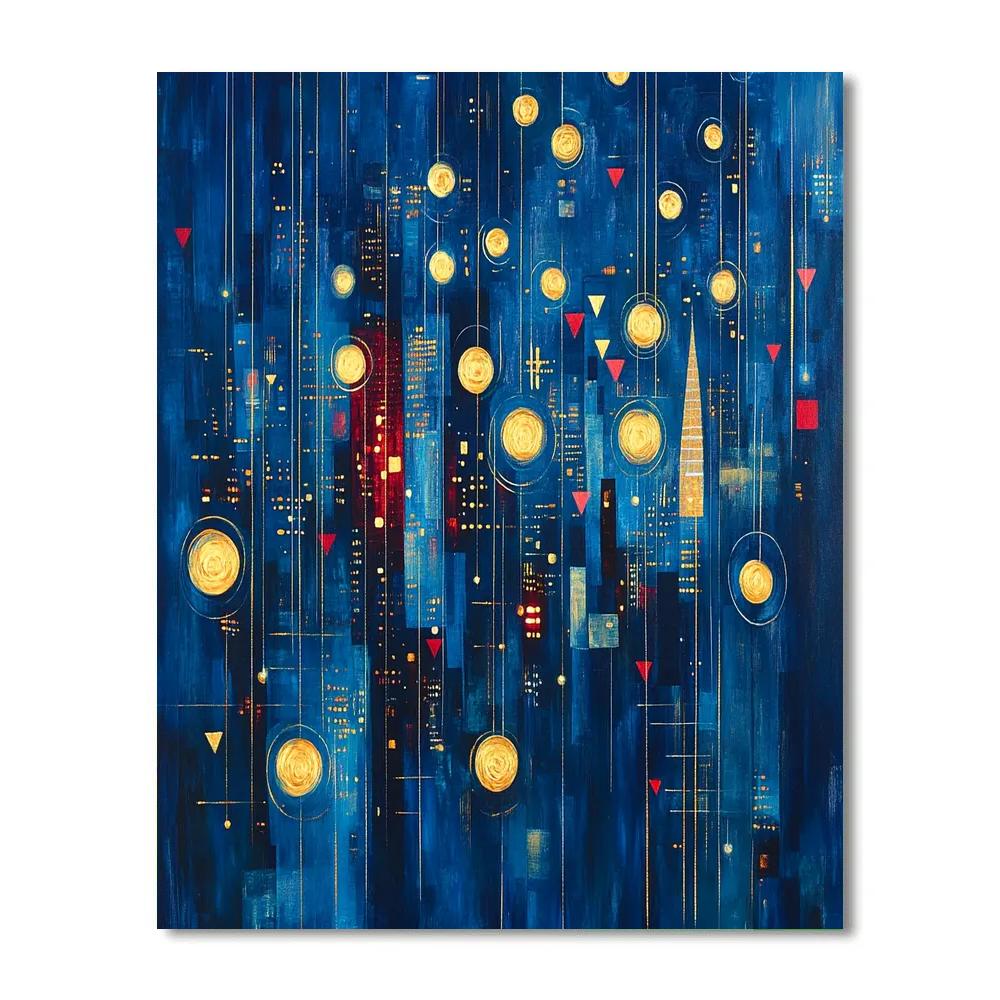 Wassily Kandinsky Inspired Abstract Citylights Symphony Numbered painting kits