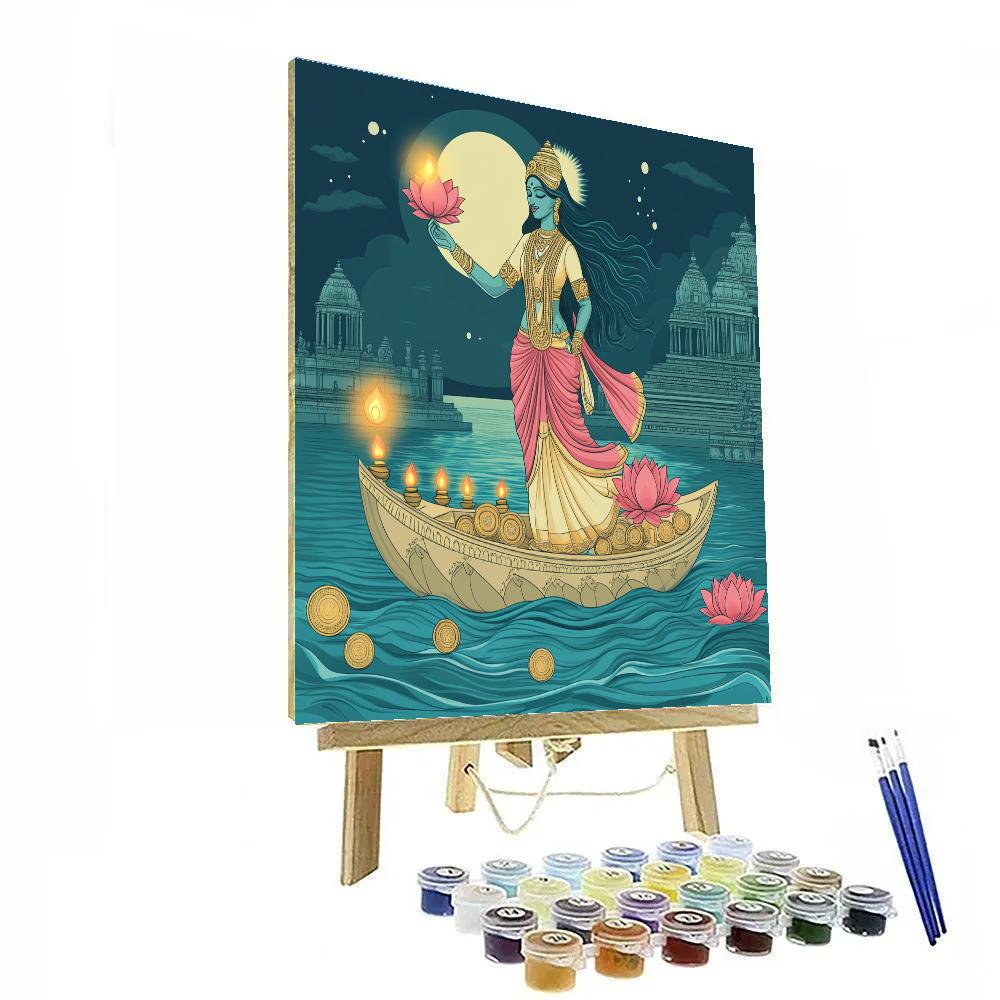 Harbor Lantern Offering With Lakshmi Paint by numbers kits