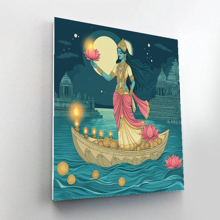 Harbor Lantern Offering With Lakshmi Paint by numbers kits