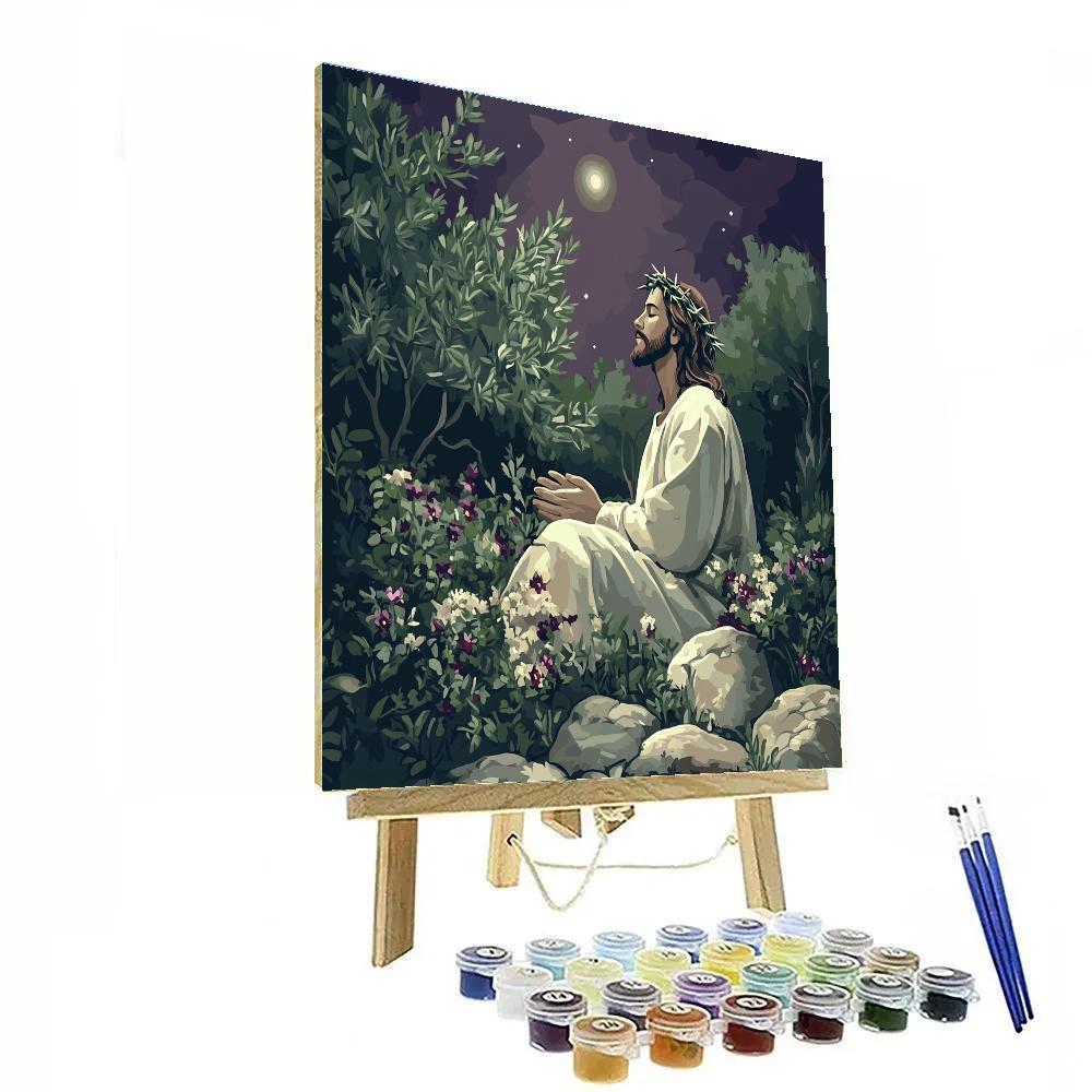 Jesus Crown Of Thorns, Garden Of Night Bloom paint by number