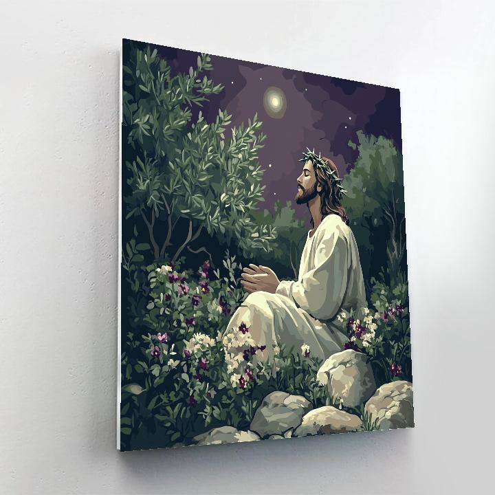 Jesus Crown Of Thorns, Garden Of Night Bloom paint by number