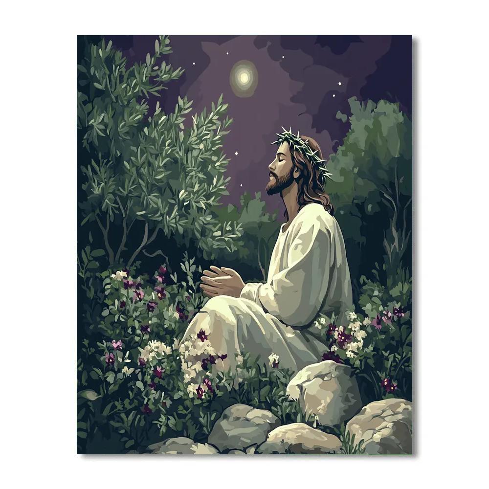 Jesus Crown Of Thorns, Garden Of Night Bloom paint by number