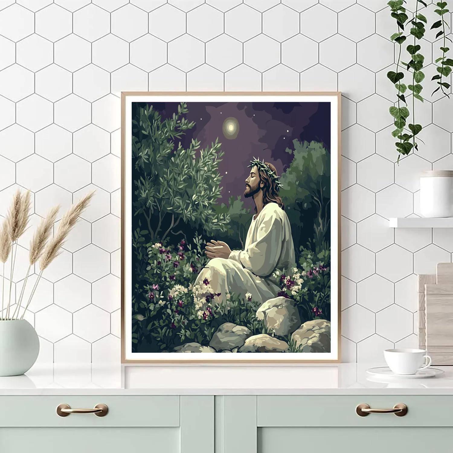 Jesus Crown Of Thorns, Garden Of Night Bloom paint by number
