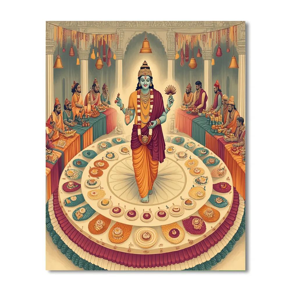 Vishnu In The Mandala Market Of Sacred Symbols paint by color