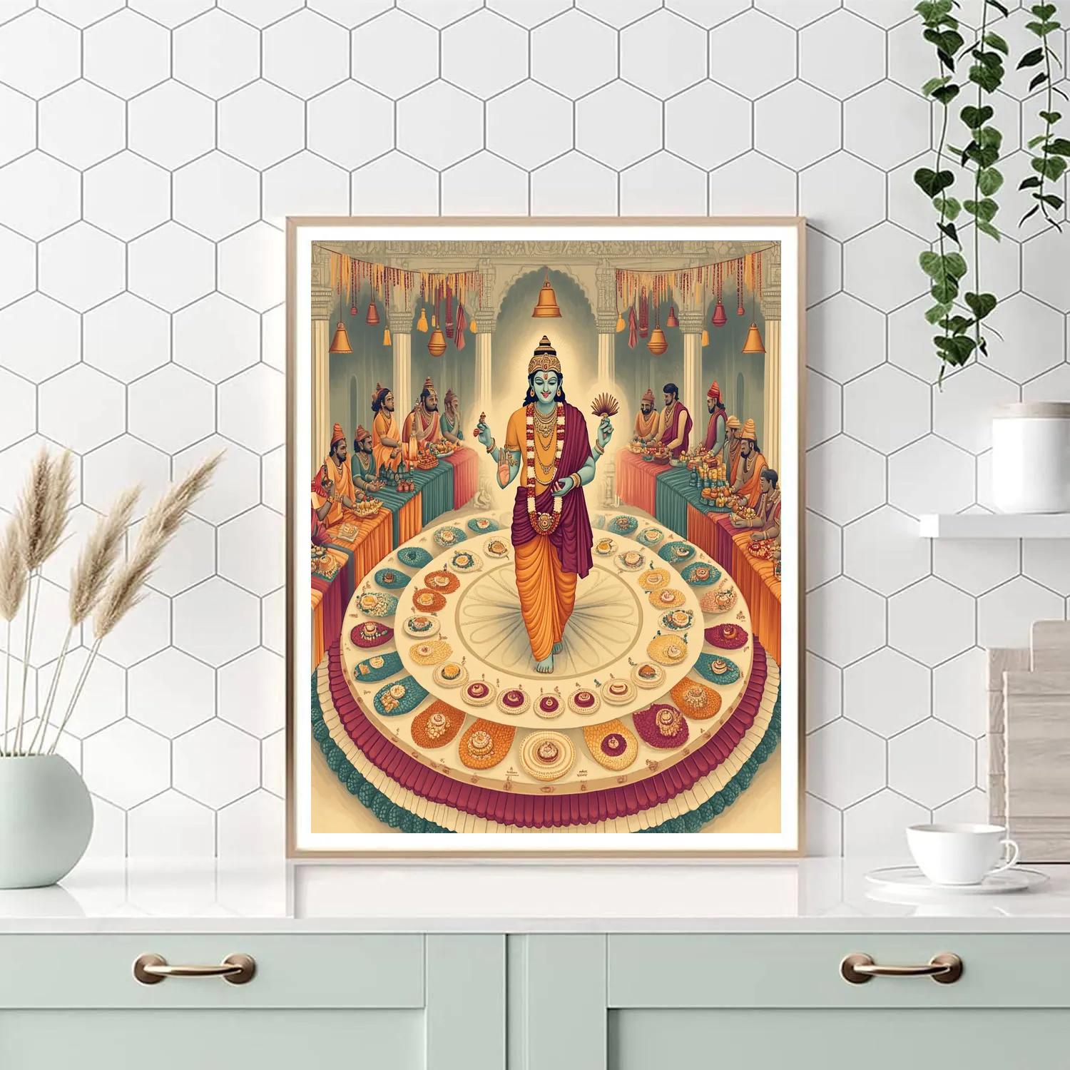 Vishnu In The Mandala Market Of Sacred Symbols paint by color
