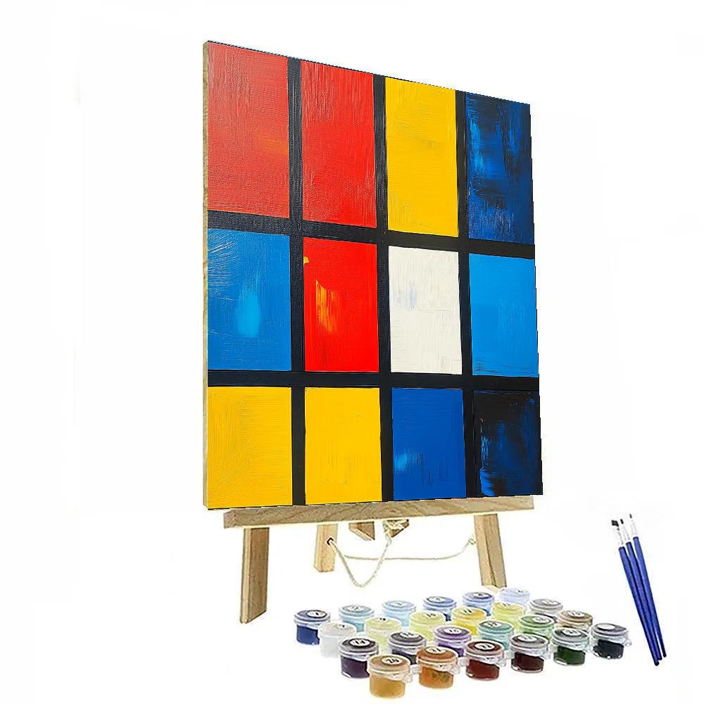Piet Mondrian Inspired Festival Parade Patterns paint by color