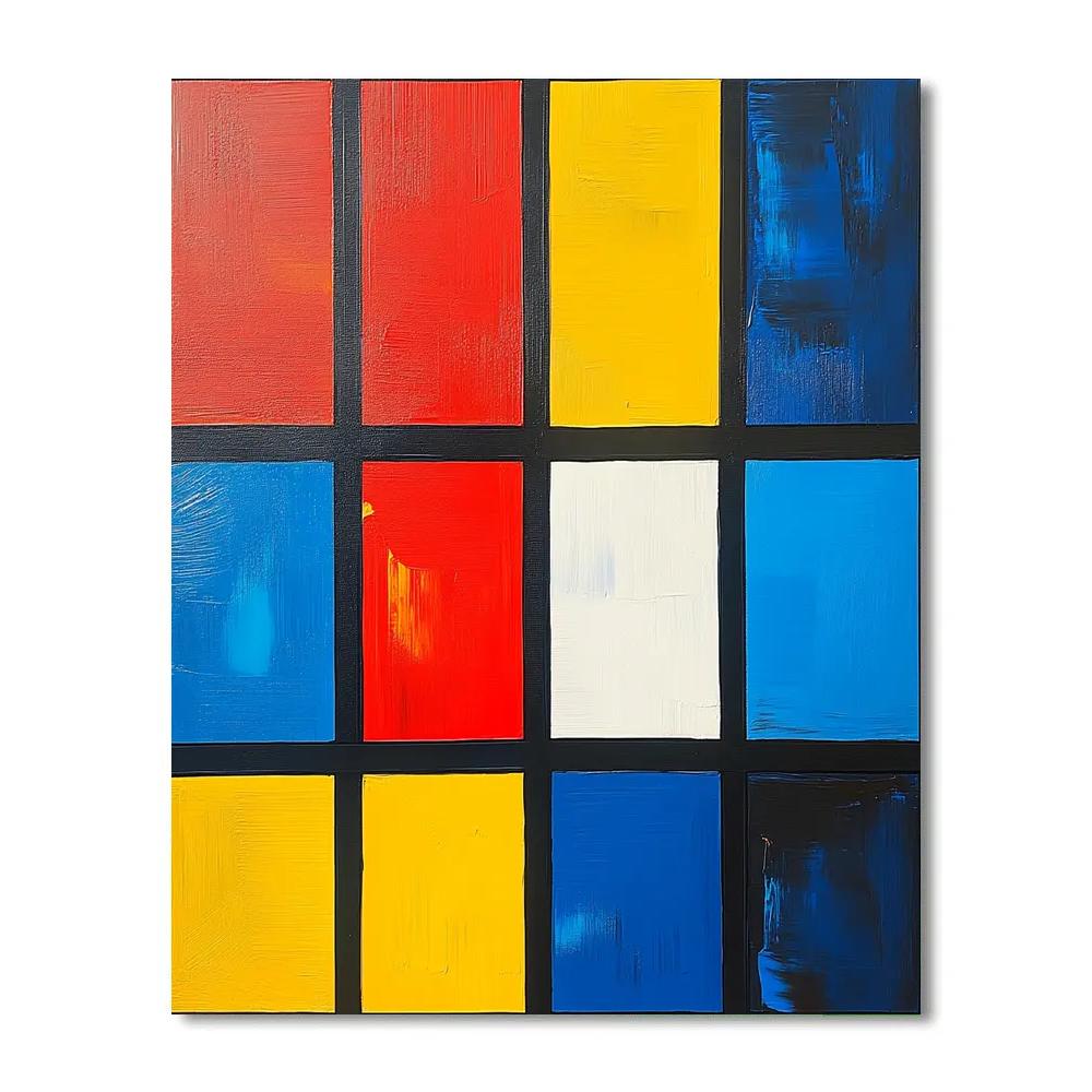Piet Mondrian Inspired Festival Parade Patterns paint by color