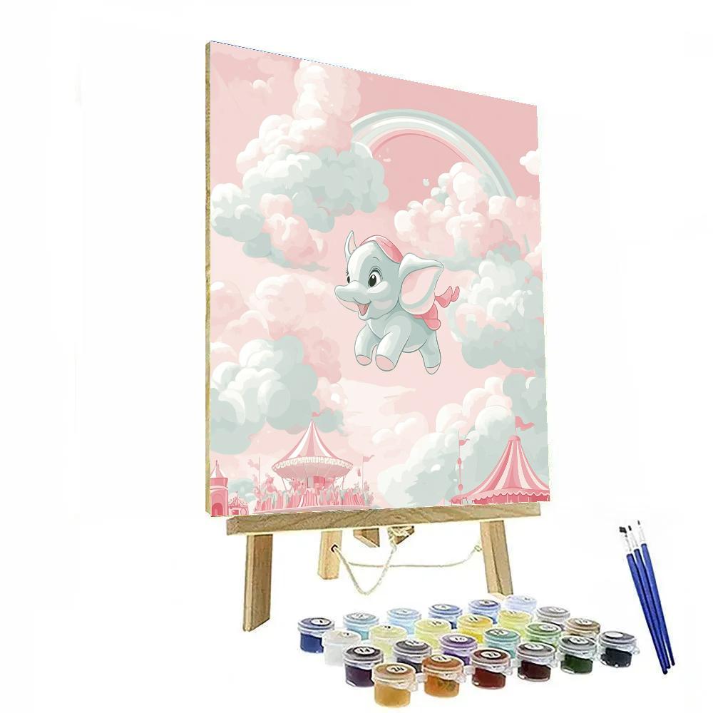 Dumbo Cloud Carousel Dream Flight Numbered painting kits