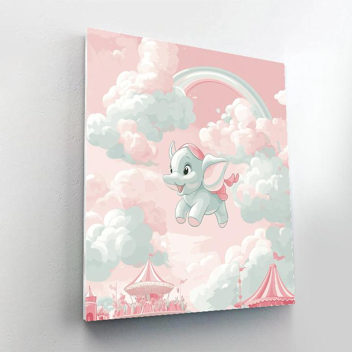 Dumbo Cloud Carousel Dream Flight Numbered painting kits
