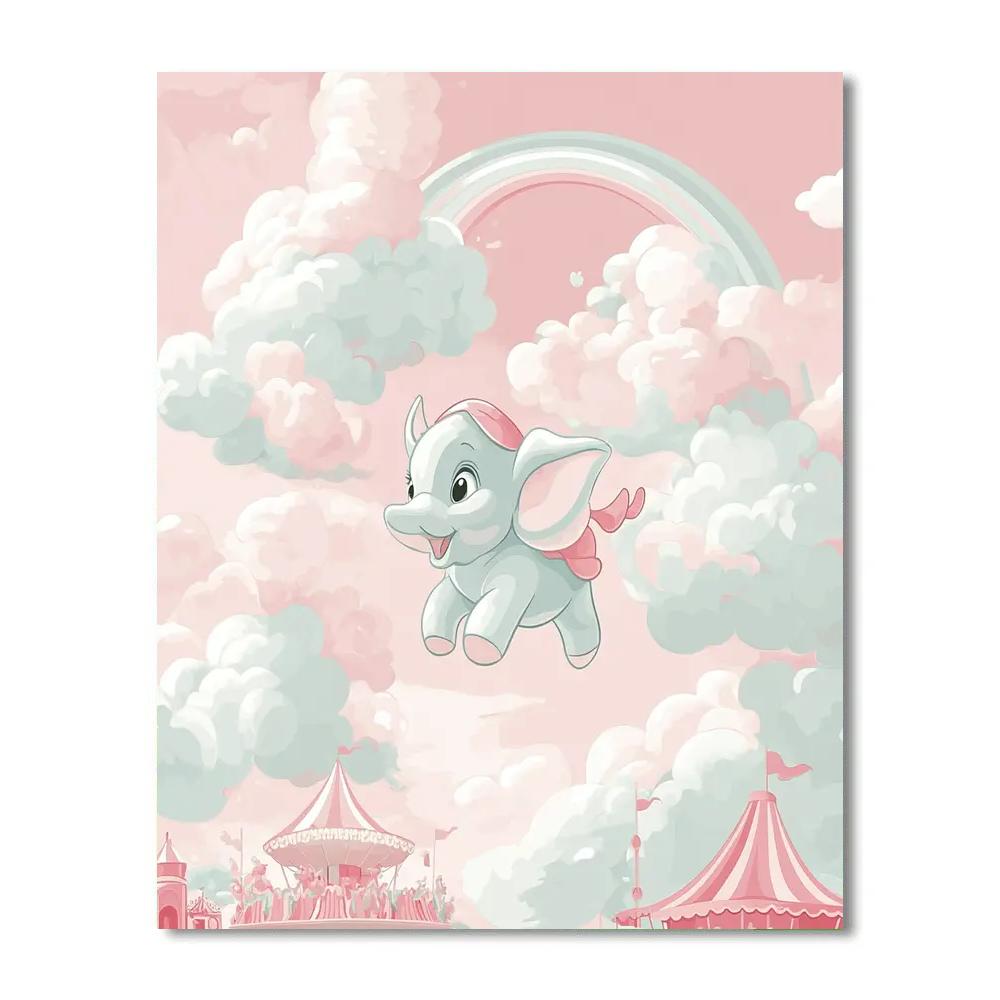 Dumbo Cloud Carousel Dream Flight Numbered painting kits