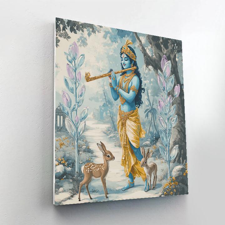 Krishna In The Crystal Forest Of Vrindavan paint by number