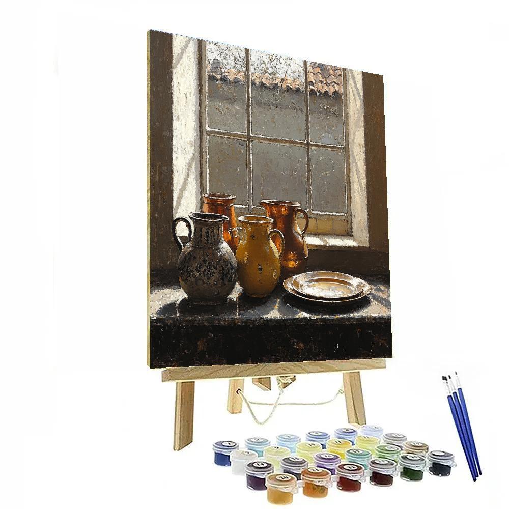 Diego Velázquez Inspired Silvery Hearthlight Bodegon painting number kit