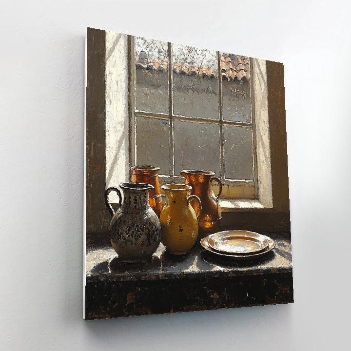 Diego Velázquez Inspired Silvery Hearthlight Bodegon painting number kit