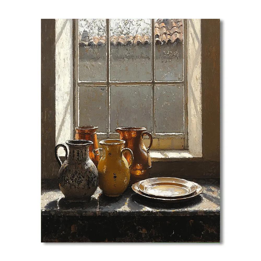 Diego Velázquez Inspired Silvery Hearthlight Bodegon painting number kit