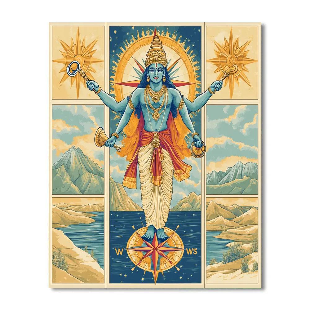 Vishnu As The Compass Of The Four Directions Painting by numbers kit