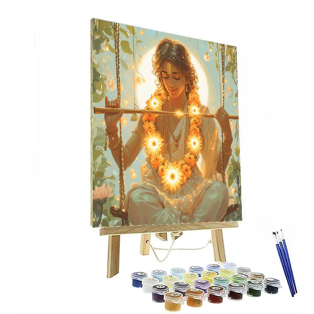 Krishna Weaving A Garland Of Sunrise DIY paint by numbers