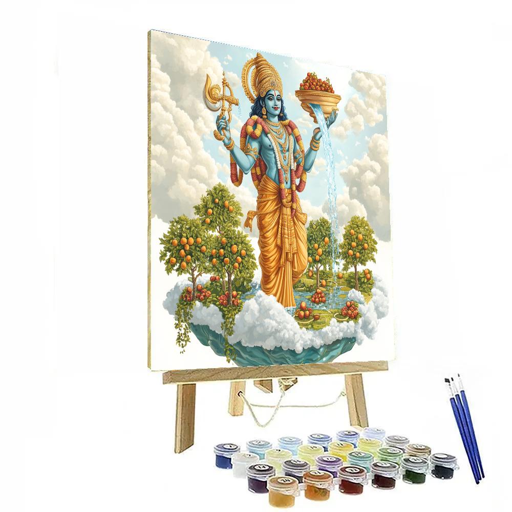 Vishnu Blessing A Floating Island Orchard paint by numbers