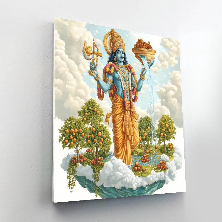 Vishnu Blessing A Floating Island Orchard paint by numbers