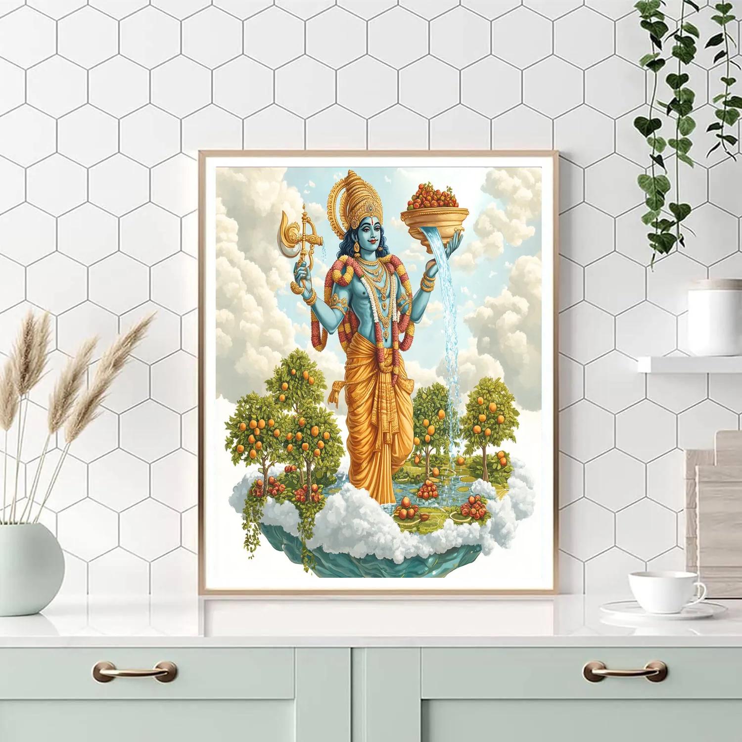 Vishnu Blessing A Floating Island Orchard paint by numbers