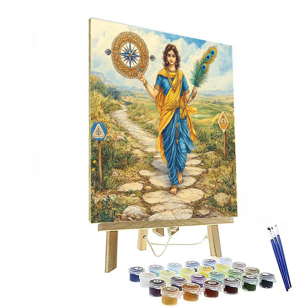 Krishna And The Compass Of Dharma paint by color