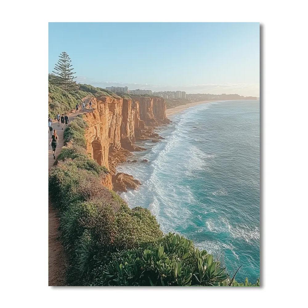 Clifftop Walk Above Bondi Coastal Path Sydney Australia Painting by numbers kit