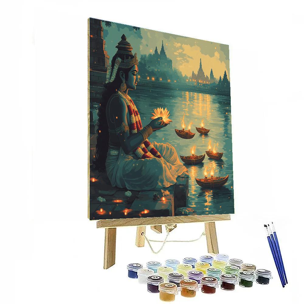 Vishnu And The River Of Light Offerings Paint by numbers art