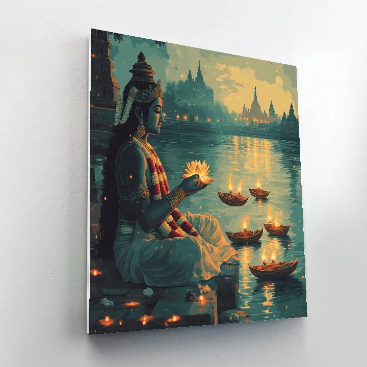 Vishnu And The River Of Light Offerings Paint by numbers art