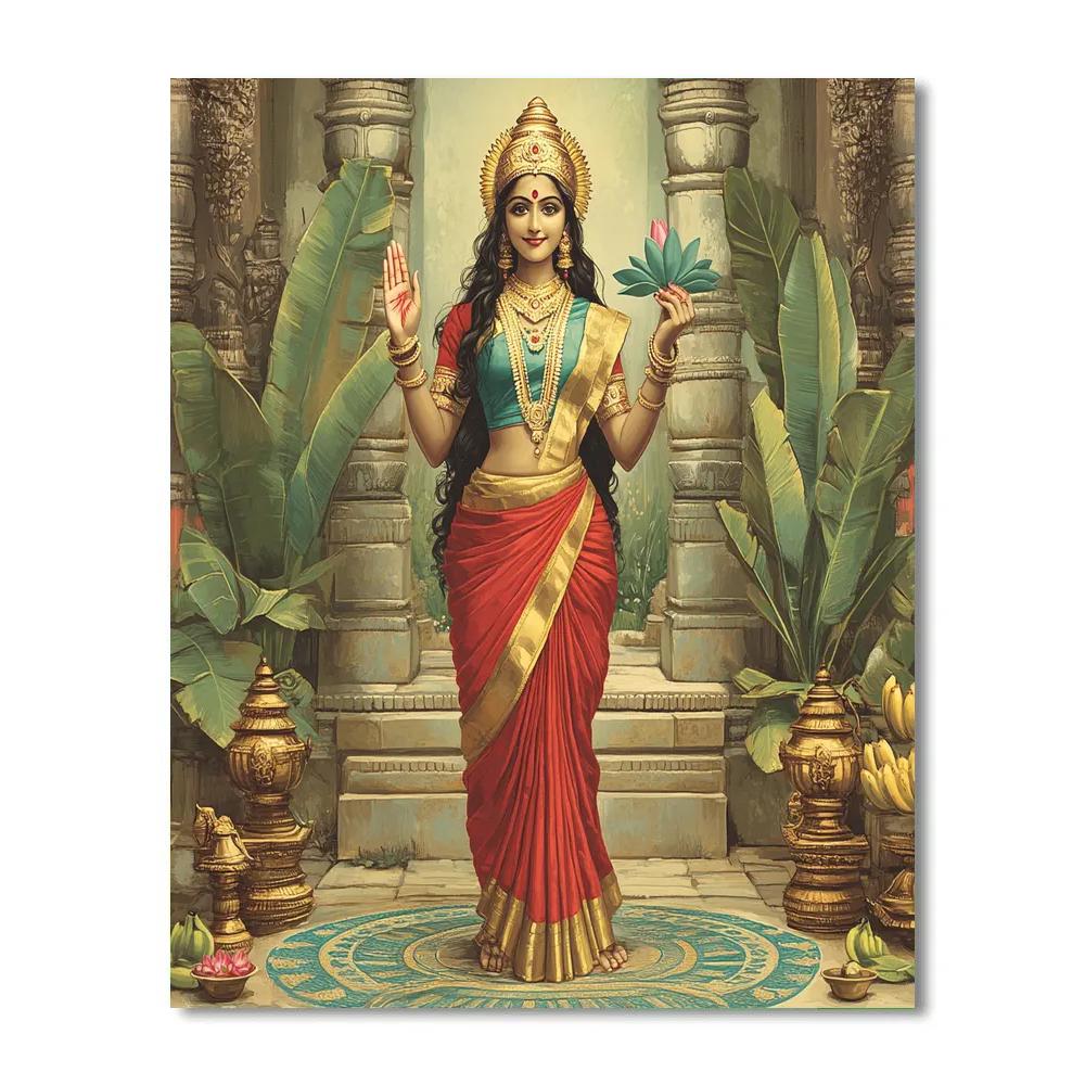 Temple Courtyard Parvati Blessing DIY paint by numbers