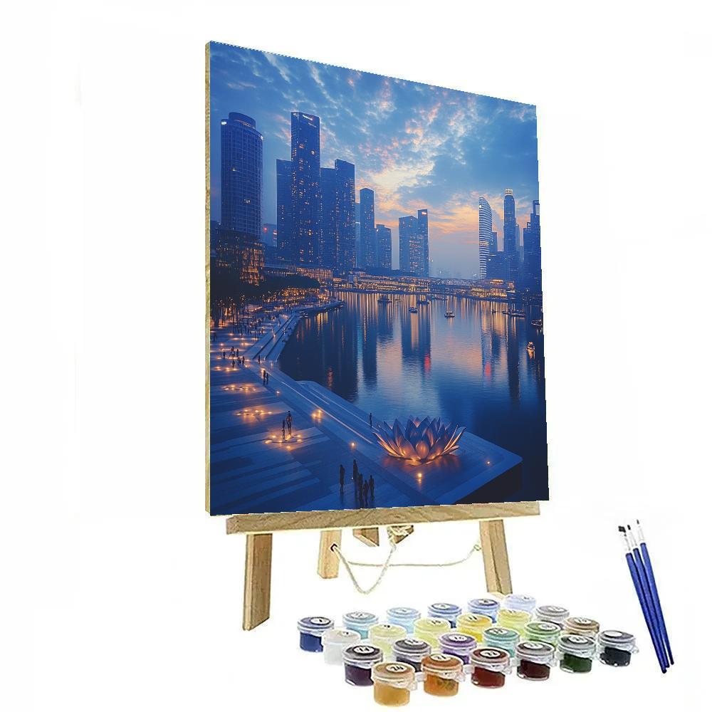 Marina Bay Waterfront Glow Singapore Singapore paint by number