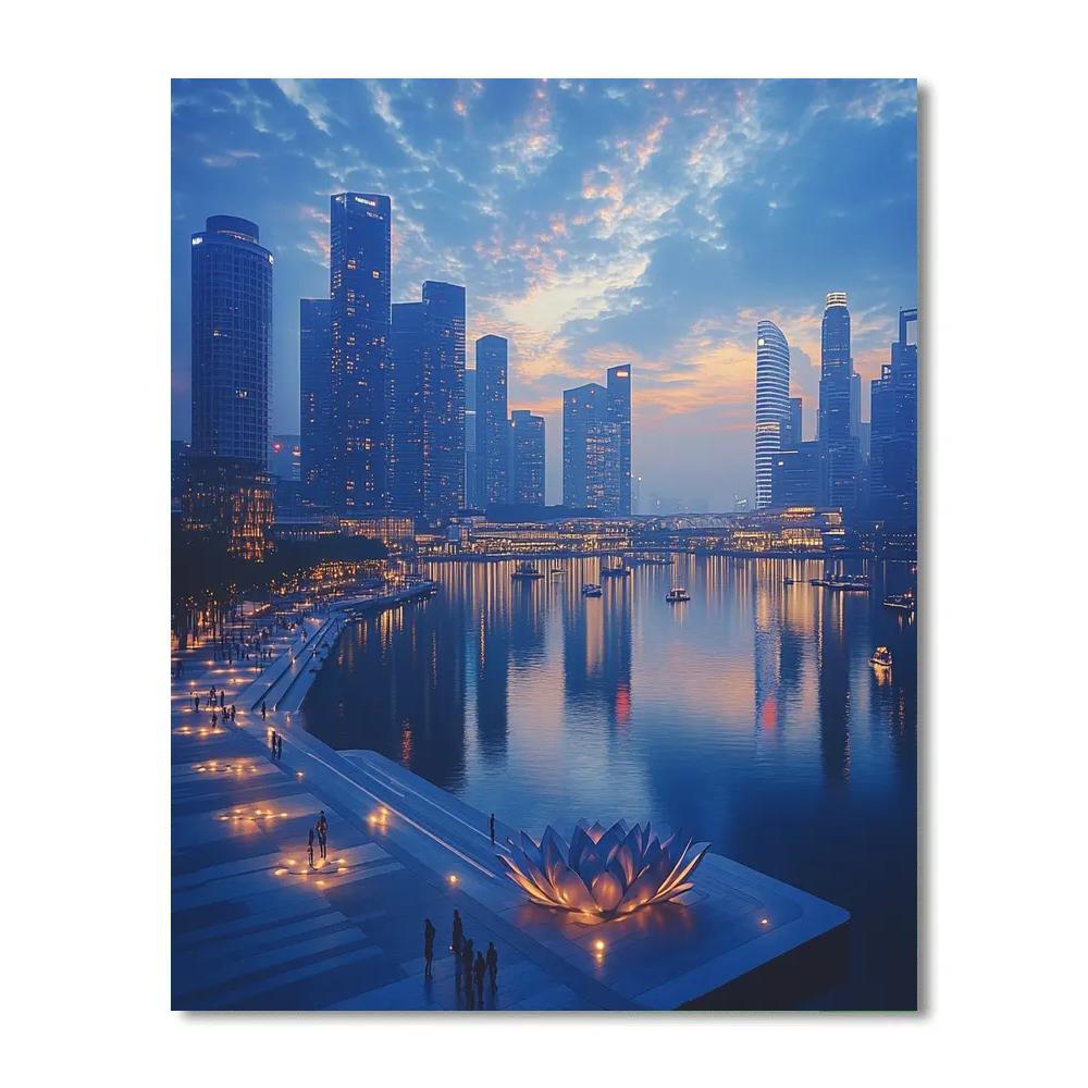 Marina Bay Waterfront Glow Singapore Singapore paint by number