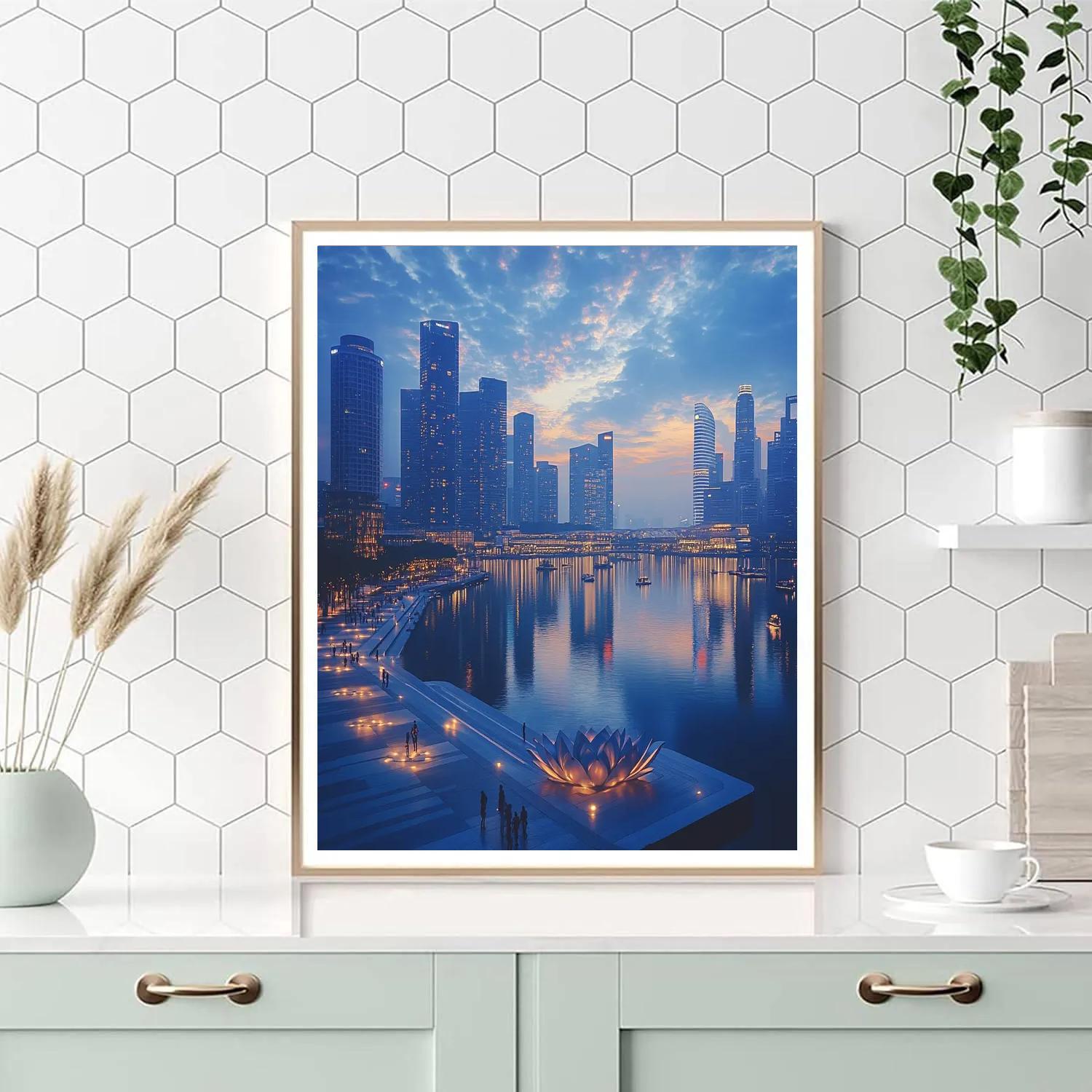 Marina Bay Waterfront Glow Singapore Singapore paint by number