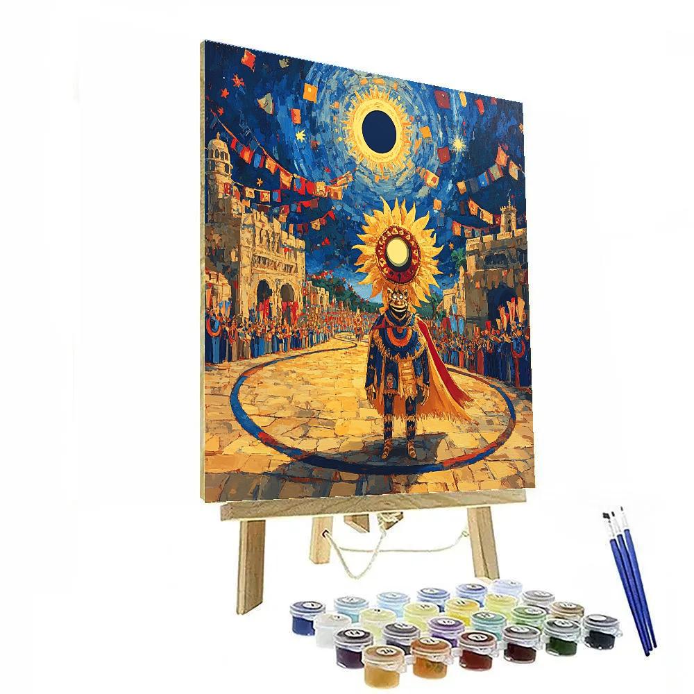 Kuzco Solar Eclipse Costume Parade DIY paint by numbers