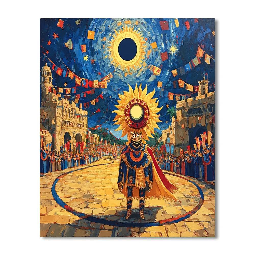 Kuzco Solar Eclipse Costume Parade DIY paint by numbers