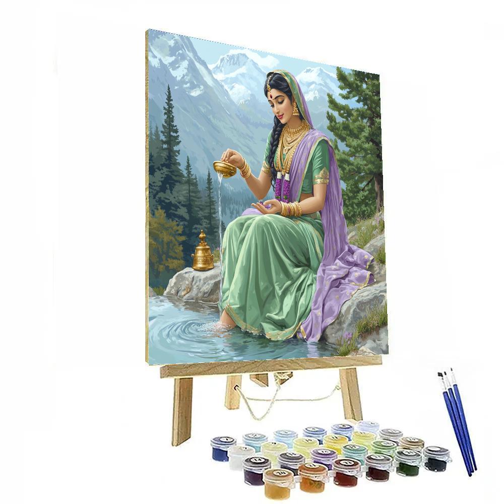 Mountain Spring With Parvati Serenity Painting by numbers kit