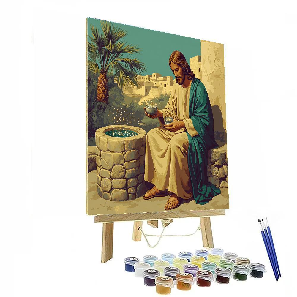 Jesus At The Well, Water Like Constellations Paint by numbers art