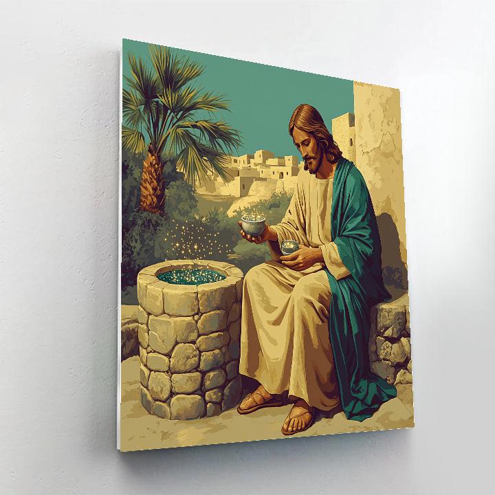 Jesus At The Well, Water Like Constellations Paint by numbers art