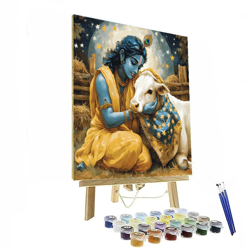 Krishna In The Celestial Cow Sanctuary Number painting