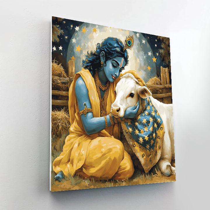 Krishna In The Celestial Cow Sanctuary Number painting
