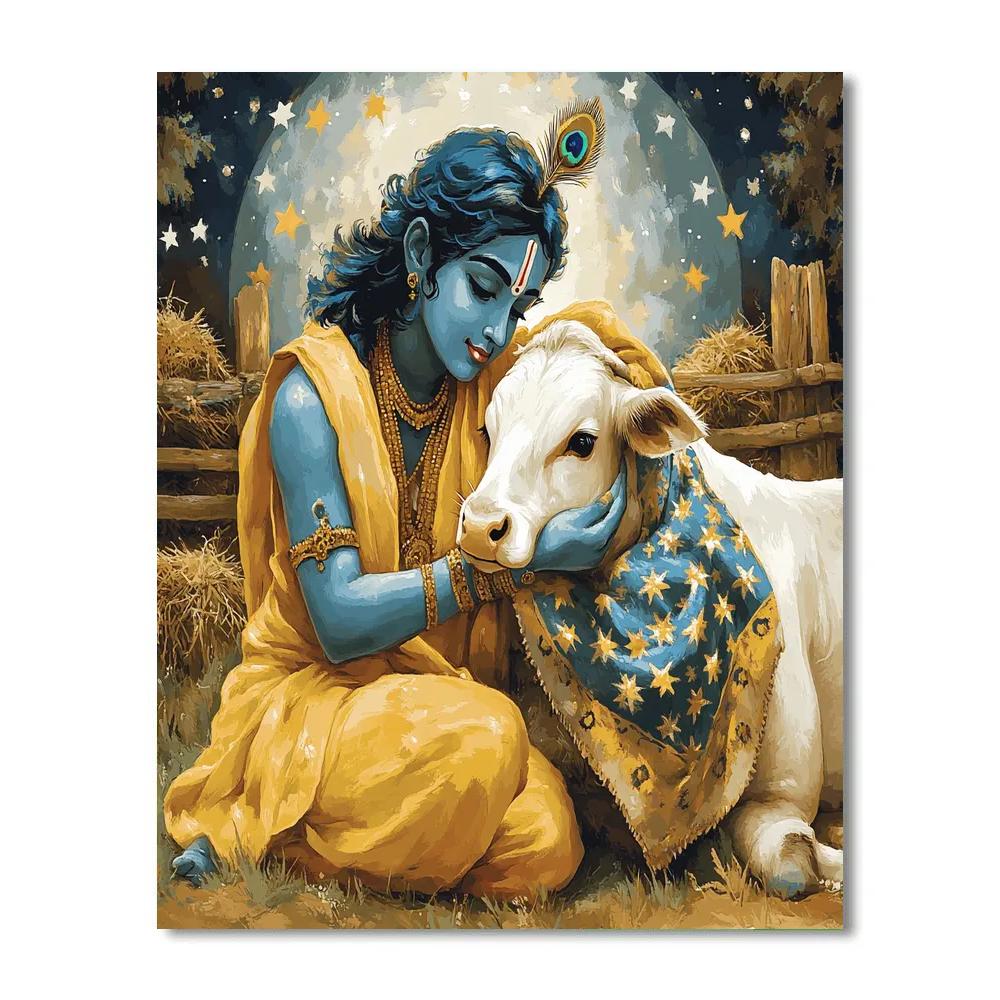 Krishna In The Celestial Cow Sanctuary Number painting