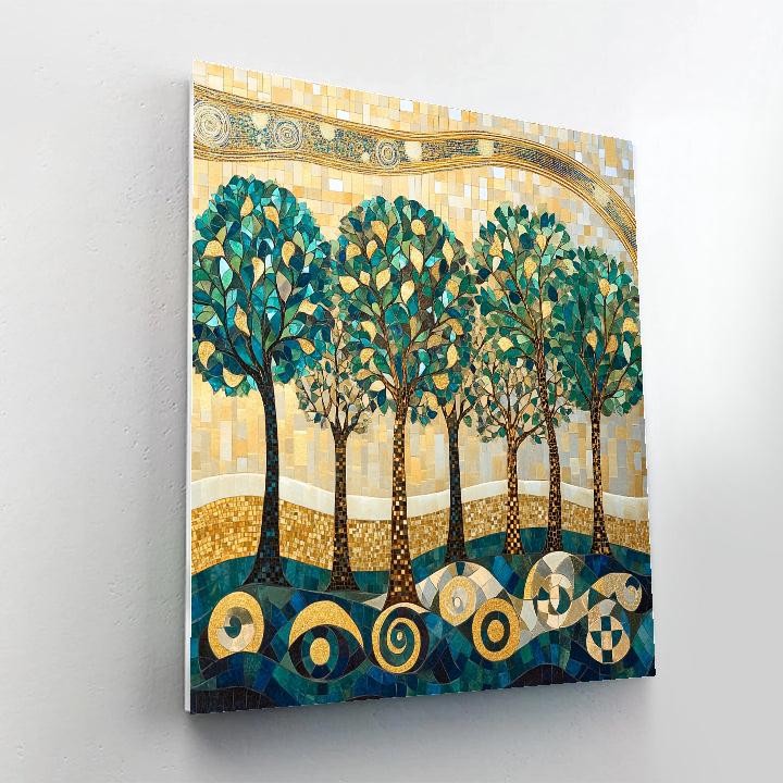 Gustav Klimt Inspired Gilded Aurora Grove Numbered painting kits