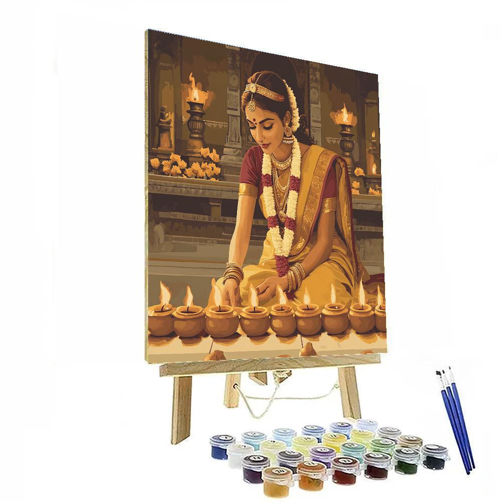 Parvati Crafted Clay Lamp Ritual Paint by numbers kits
