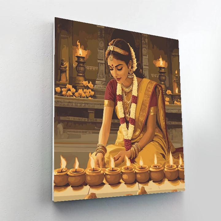 Parvati Crafted Clay Lamp Ritual Paint by numbers kits