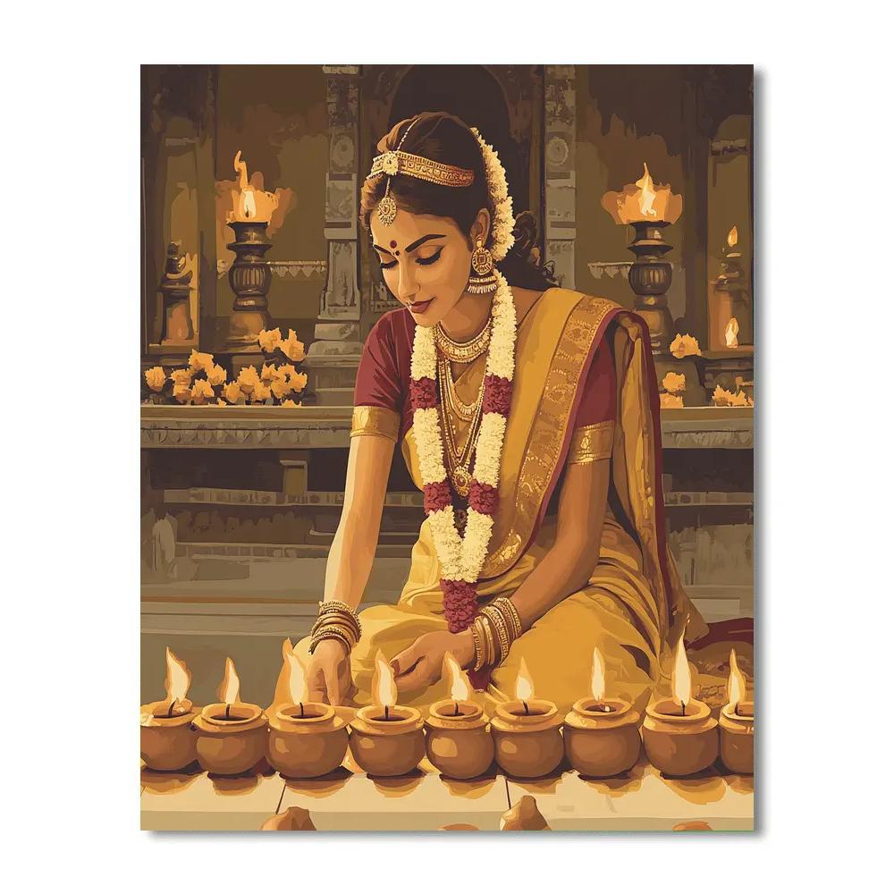 Parvati Crafted Clay Lamp Ritual Paint by numbers kits