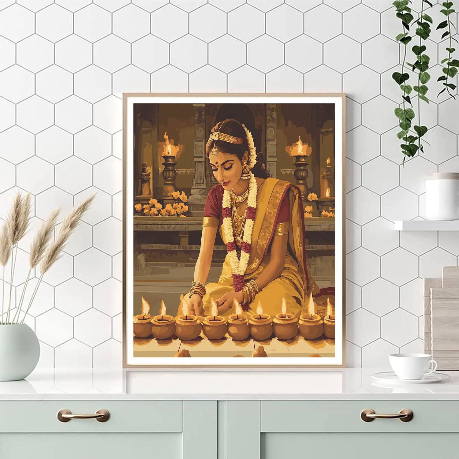 Parvati Crafted Clay Lamp Ritual Paint by numbers kits