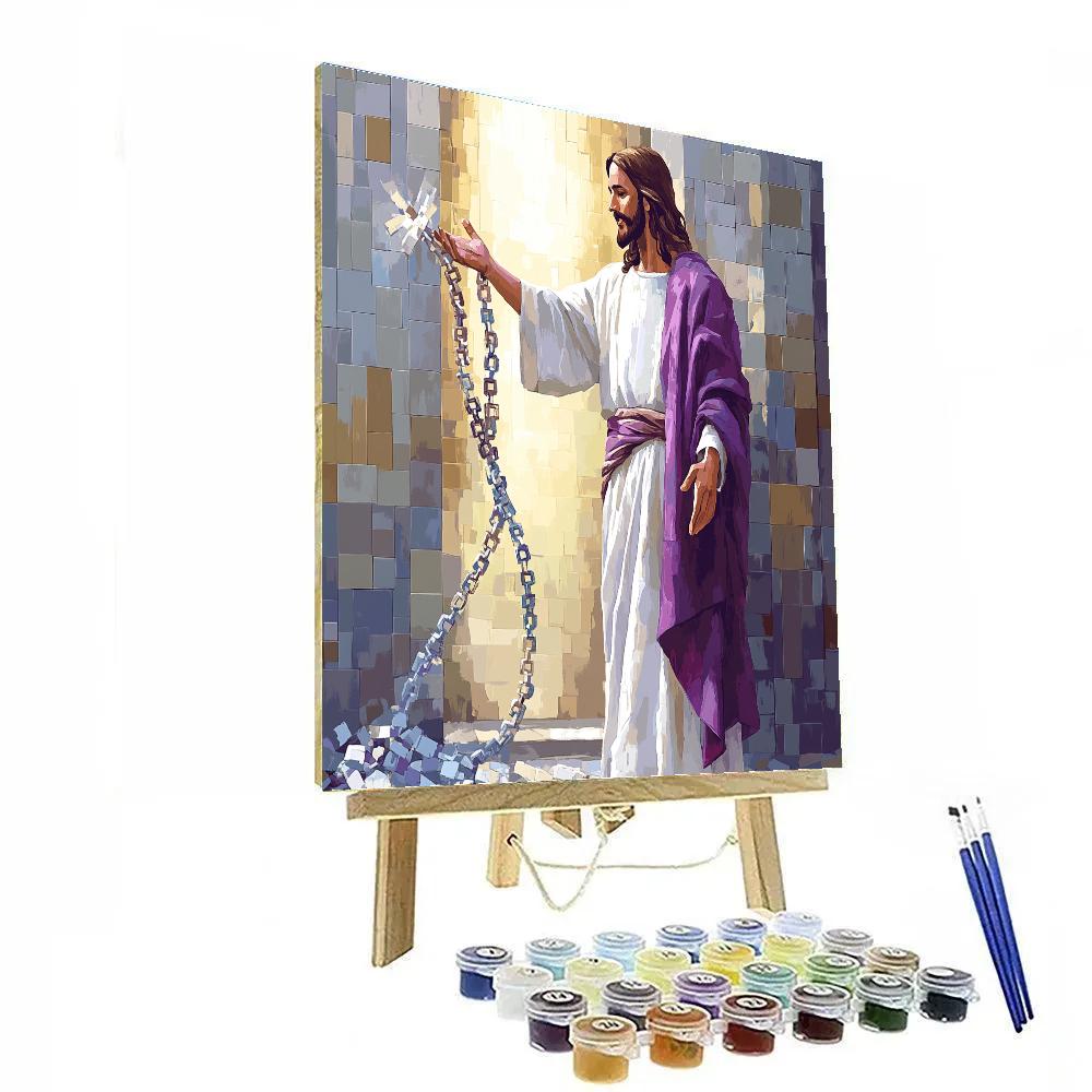 Jesus And The Broken Chain Mosaic painting number kit
