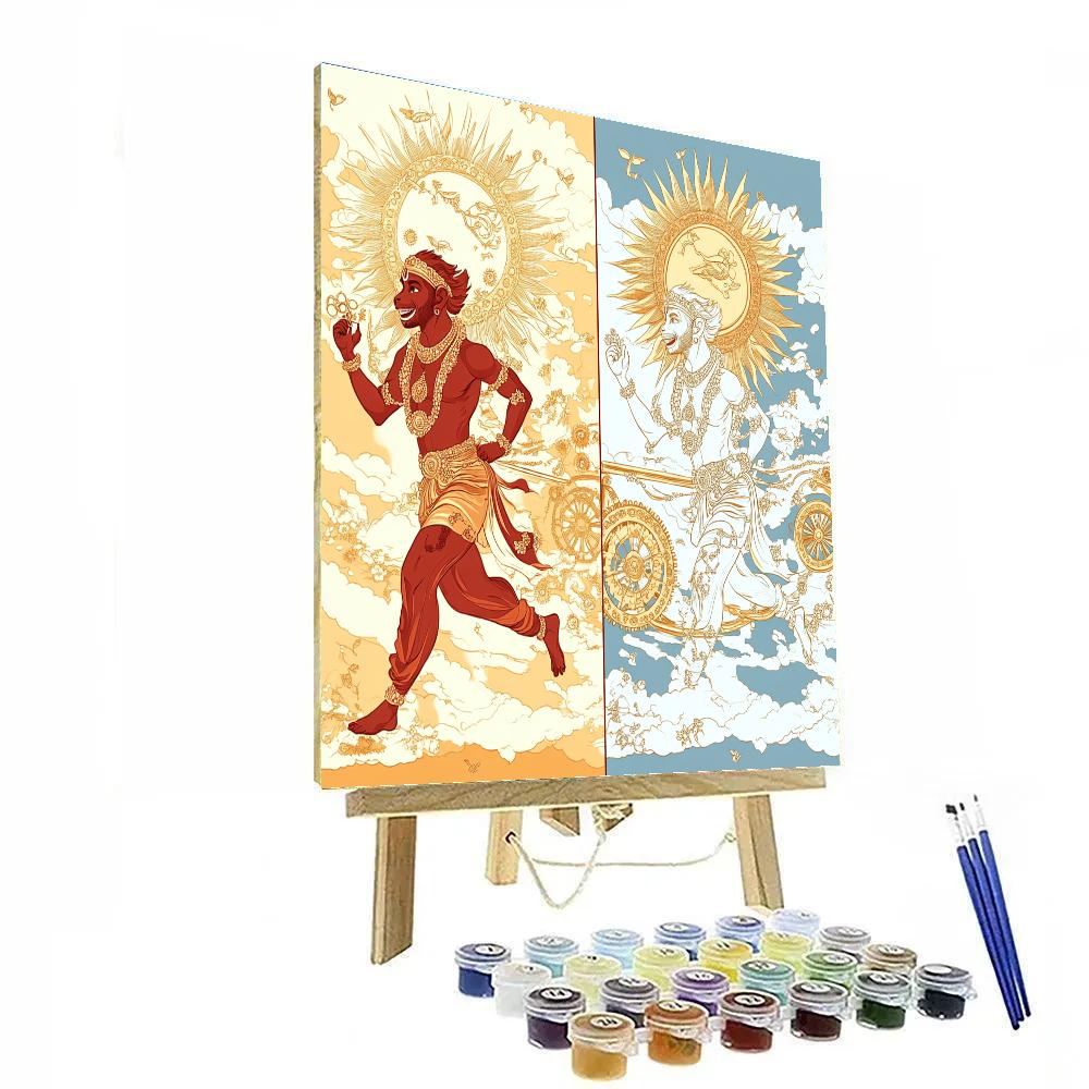 Hanuman And The Clockwork Sun Chariot DIY paint by numbers