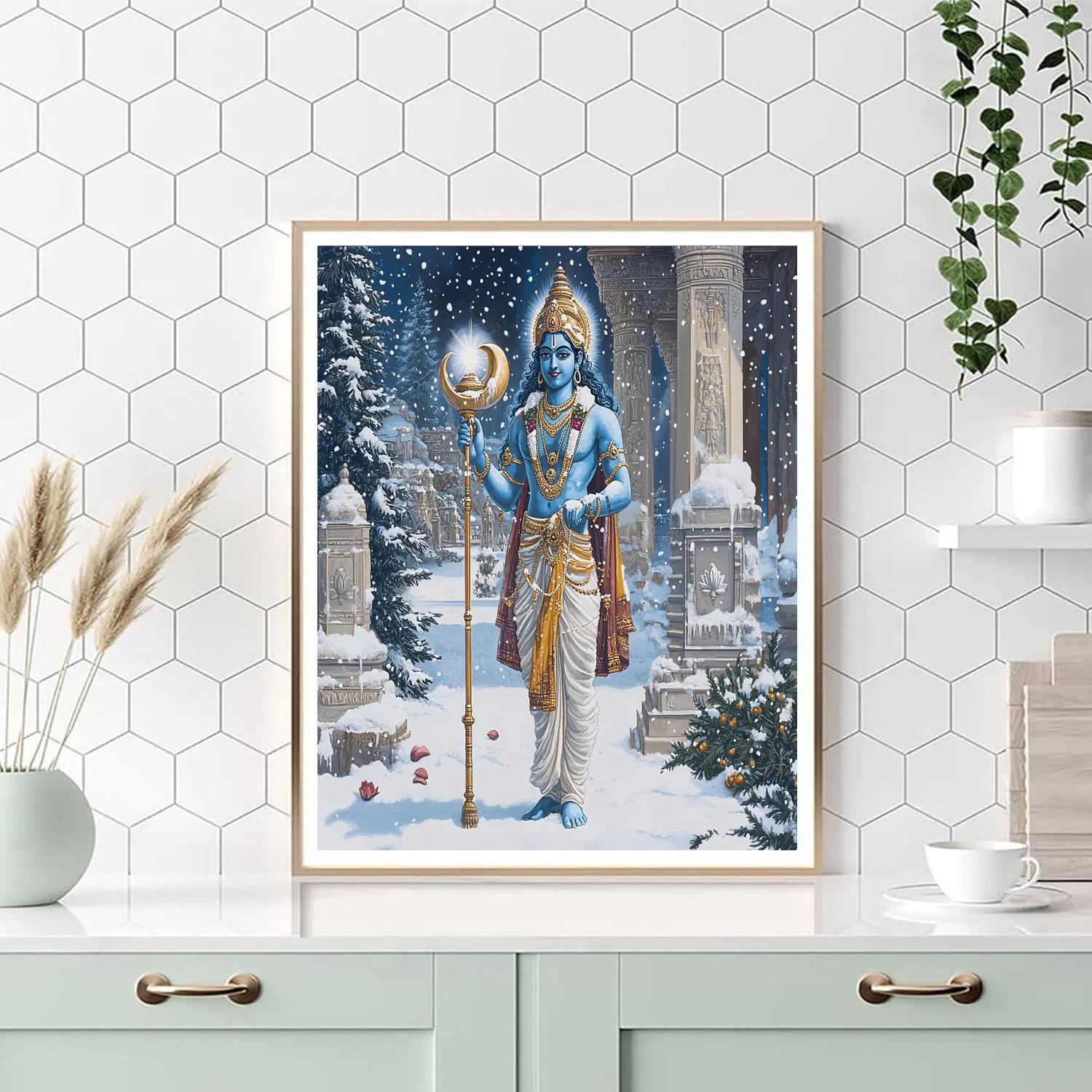 Vishnu In A Snow Temple Of Quiet Stars Numbered painting kits